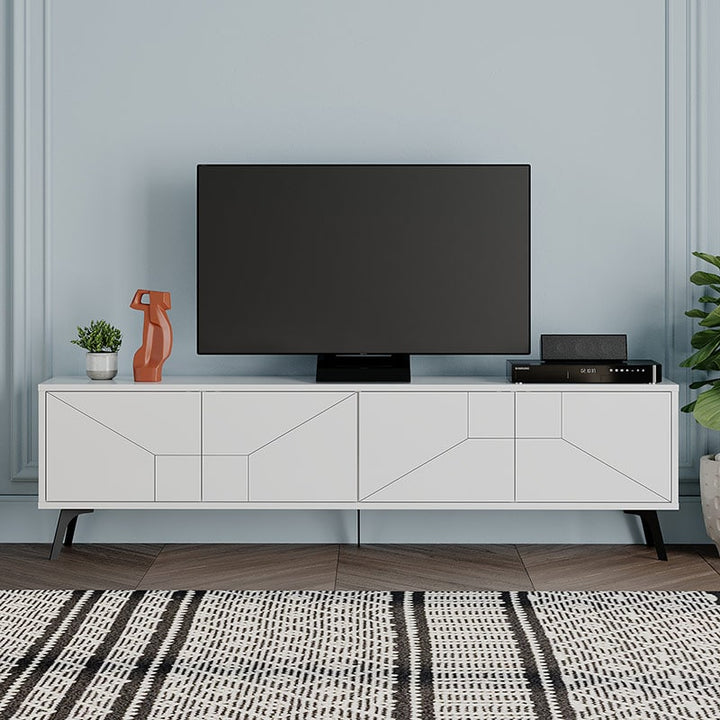Fethiye TV Stand White Modern Entertainment Unit