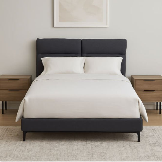 Helena Bed, Dark Grey,Queen Size