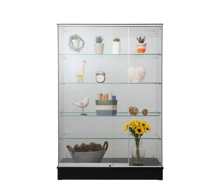 Irabariyam Frameless Glass Display Unit, black