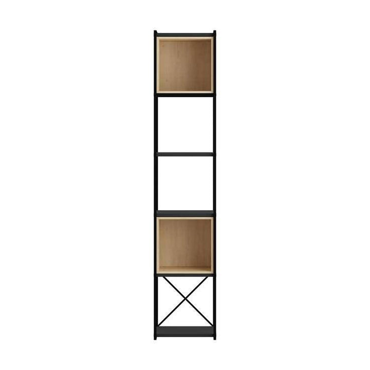 Savuca Bookcase Silky Black Oak Modern Display Shelf