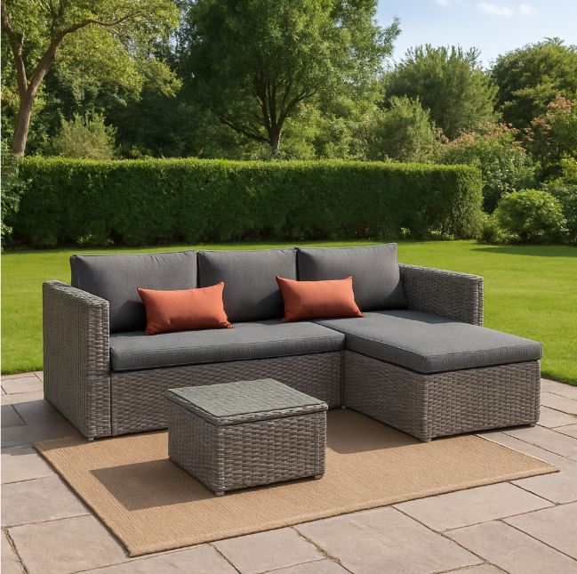 Volgachiran Outdoor Sofa Set, Grey