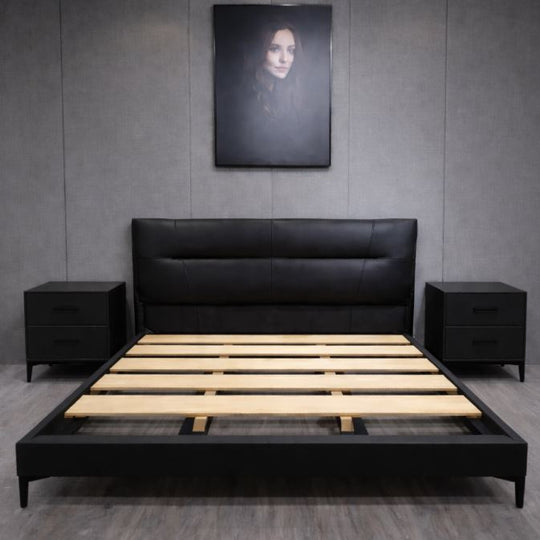 Volgakongman Bed Combo (bed+2 bedside tables), black
