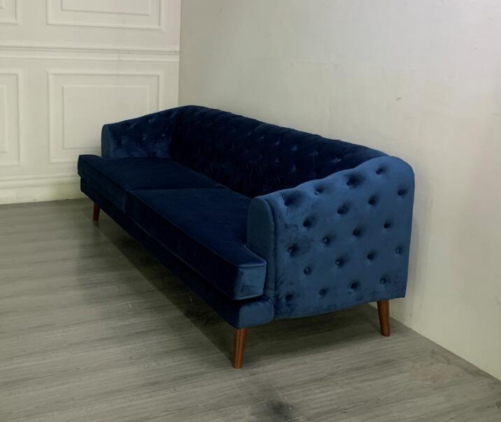 IDIYA SALEM chesterfield 3 seater Sofa-blue