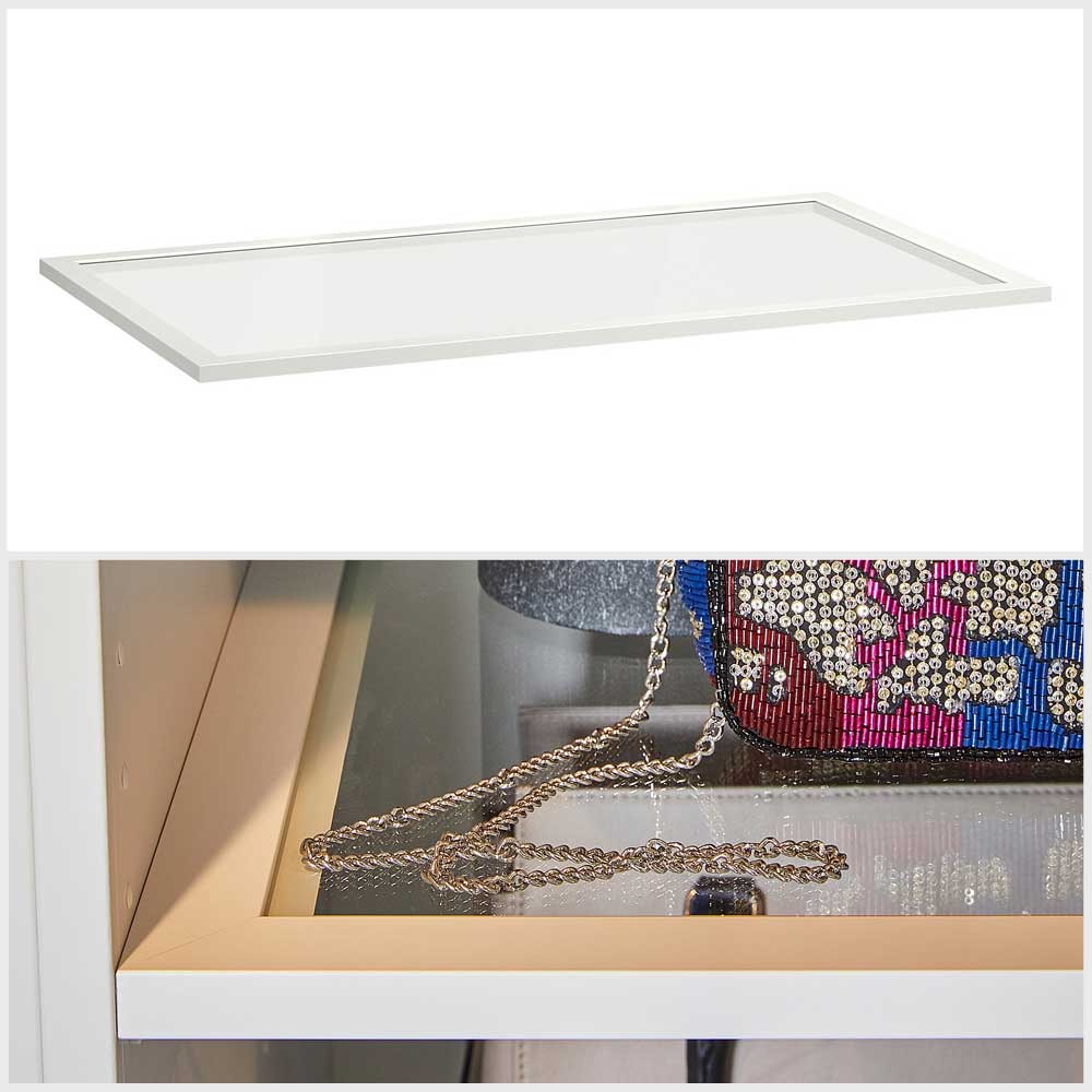 IKEA KOMPLEMENT Glass shelf, white, 100x58 cm