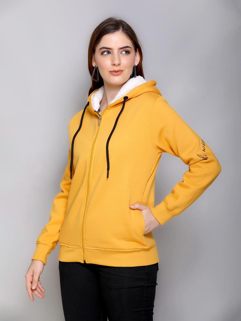 Ladies Zipper Sweatshirt - 9061SS-9061SS-MUSTARD-L