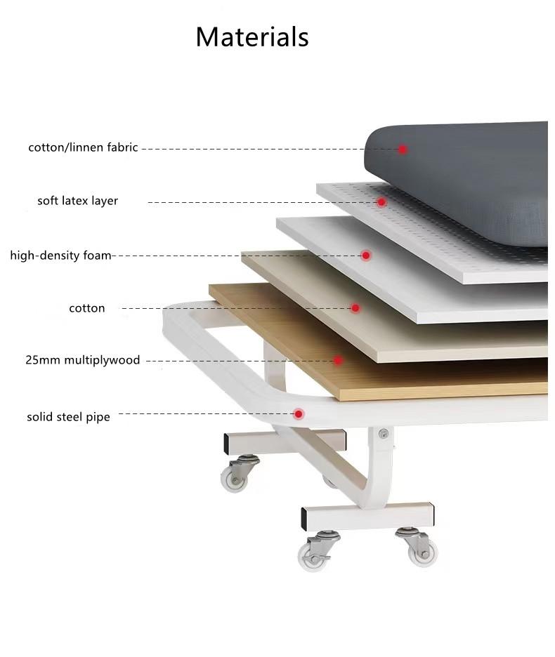 Idiya foldable bed ,grey/white,75cm
