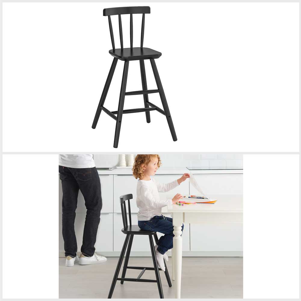 Ikea AGAM Junior chair, black