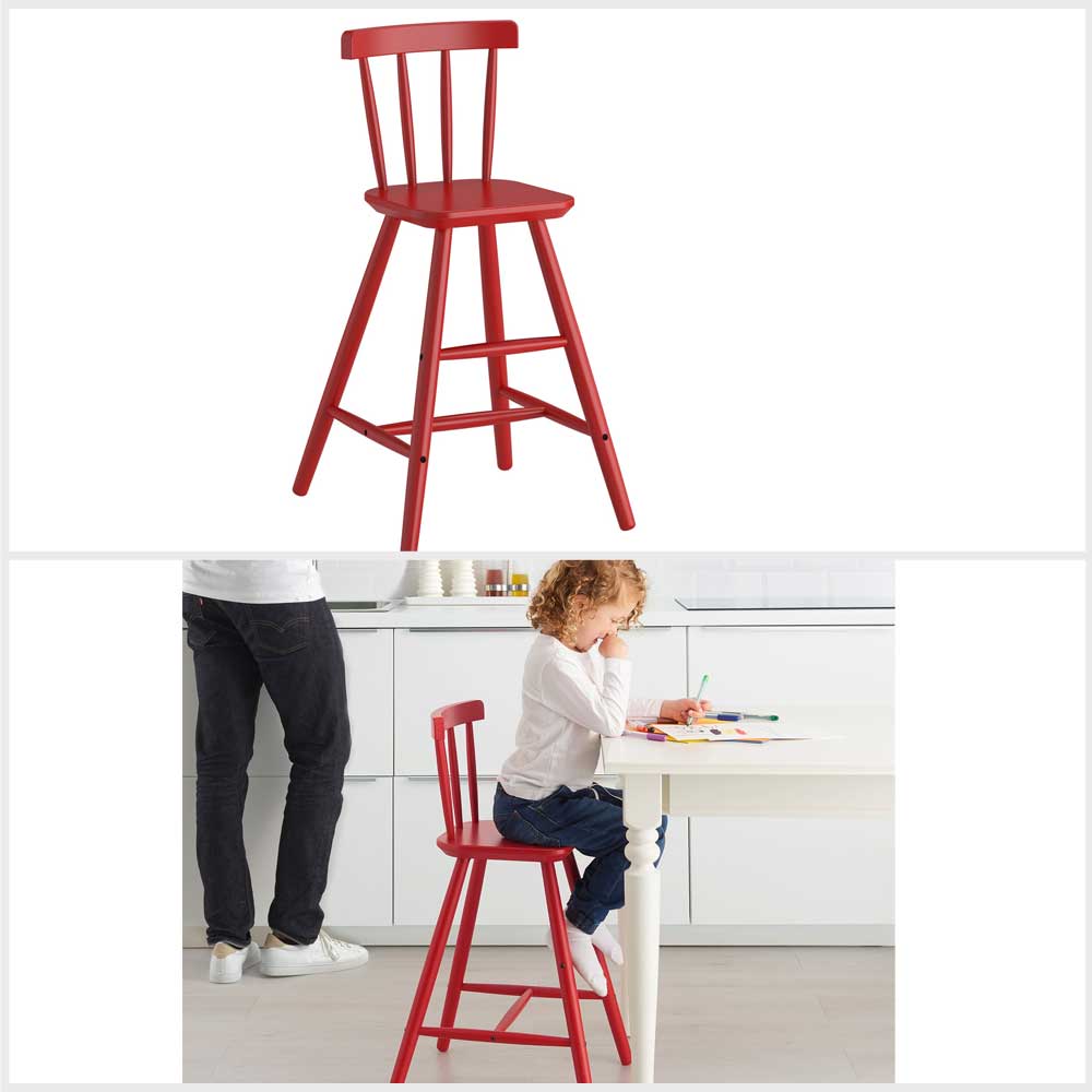 Ikea AGAM Junior chair, red