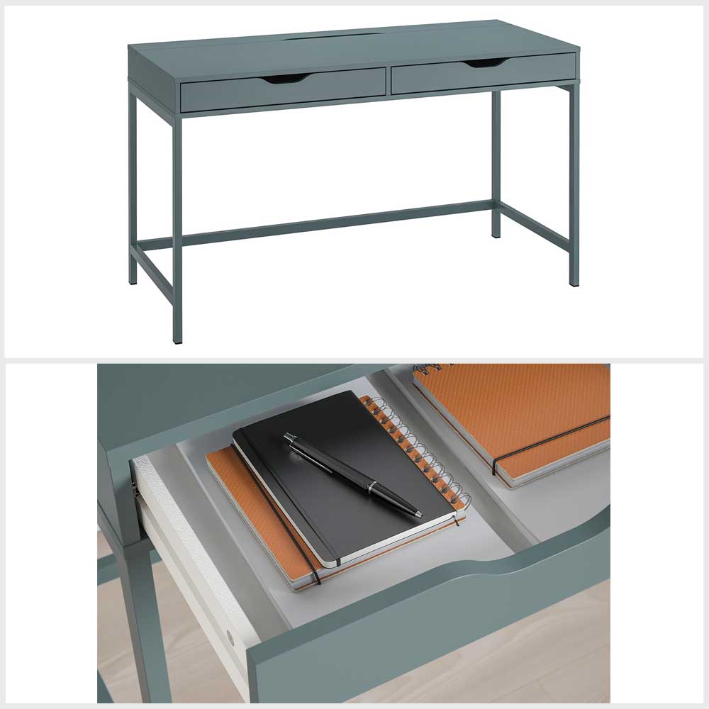 Ikea ALEX Desk grey-turquoise 132x58 cm
