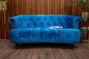 Sheffield chesterfield 2 couch ,bright blue