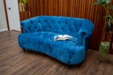 Sheffield chesterfield 2 couch ,bright blue