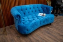 Sheffield chesterfield 2 couch ,bright blue