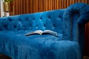 Sheffield chesterfield 2 couch ,bright blue