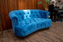 Sheffield chesterfield 2 couch ,bright blue