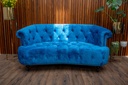 Sheffield chesterfield 2 couch ,bright blue