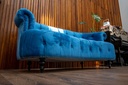 Sheffield chesterfield 2 couch ,bright blue