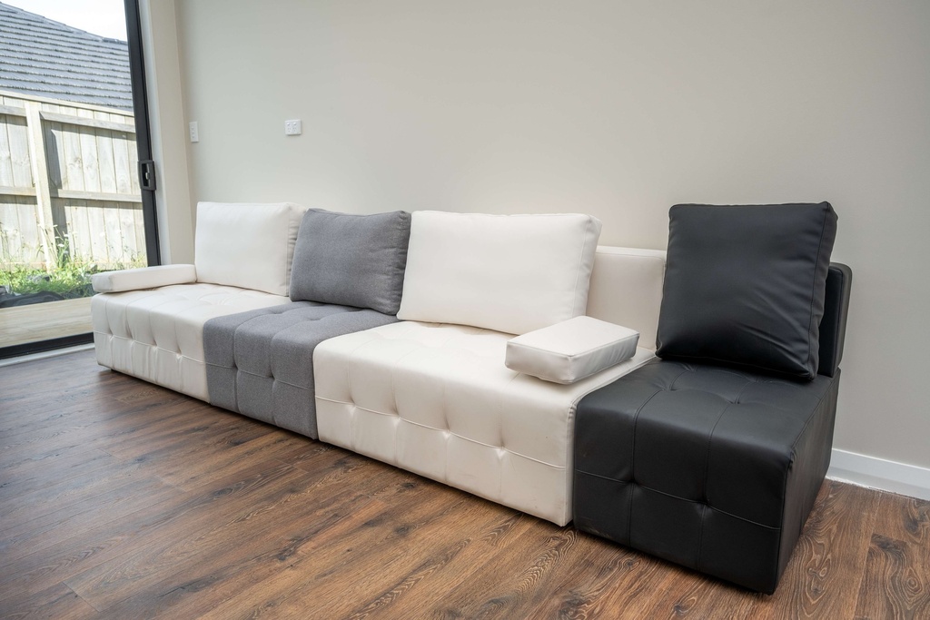 NORWICH modular 4 seater sofa settting, white   black   grey