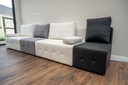 NORWICH modular 4 seater sofa settting, white   black   grey