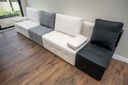 NORWICH modular 4 seater sofa settting, white   black   grey