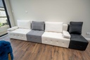 NORWICH modular 4 seater sofa settting, white   black   grey