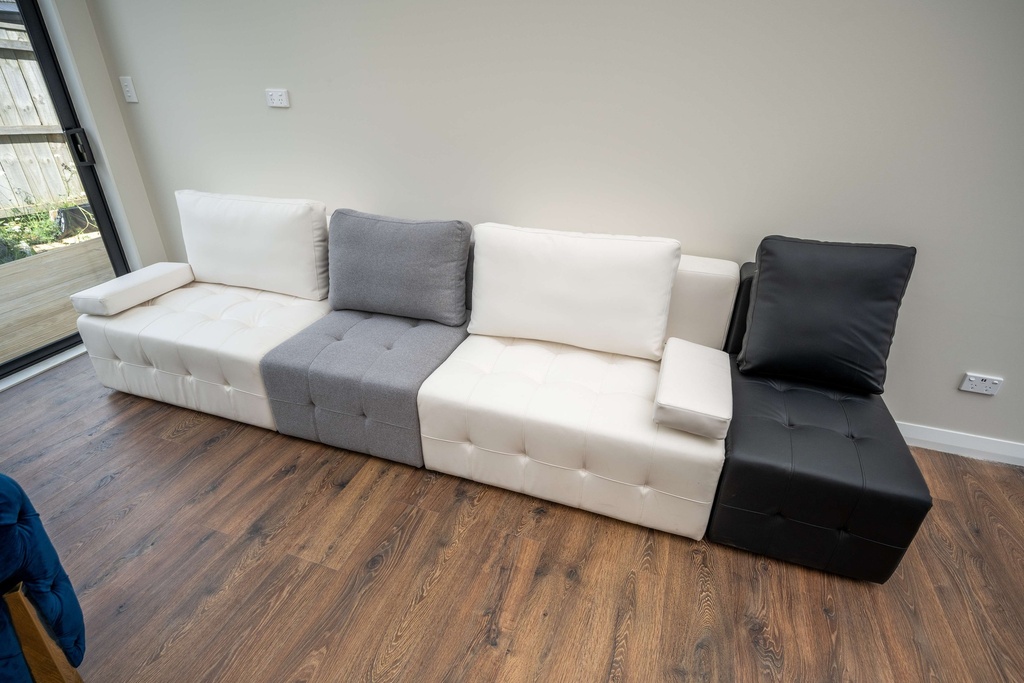 NORWICH modular 4 seater sofa settting, white   black   grey