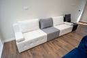 NORWICH modular 4 seater sofa settting, white   black   grey