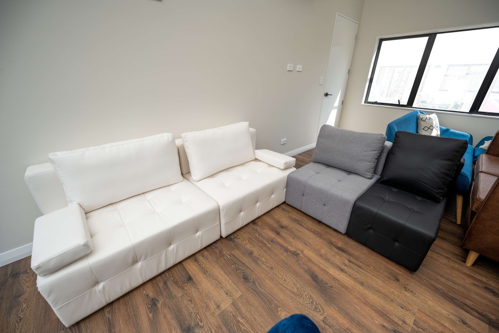 NORWICH modular 4 seater sofa settting, white   black   grey