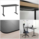 Ikea BEKANT Desk, black stained ash veneer, black, 140x60 cm