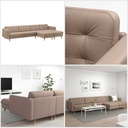 Ikea LANDSKRONA 5-seat sofa, with chaise longues/Grann/Bomstad dark beige/wood