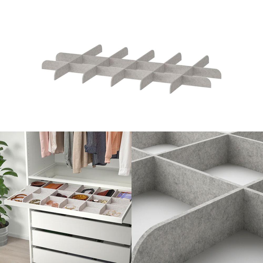 Ikea KOMPLEMENT Divider for pull-out tray light grey 100x58 cm