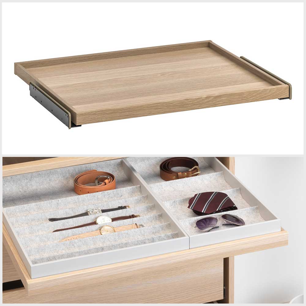 IKEA KOMPLEMENT Pull-out tray, white stained oak effect, 75x58 cm