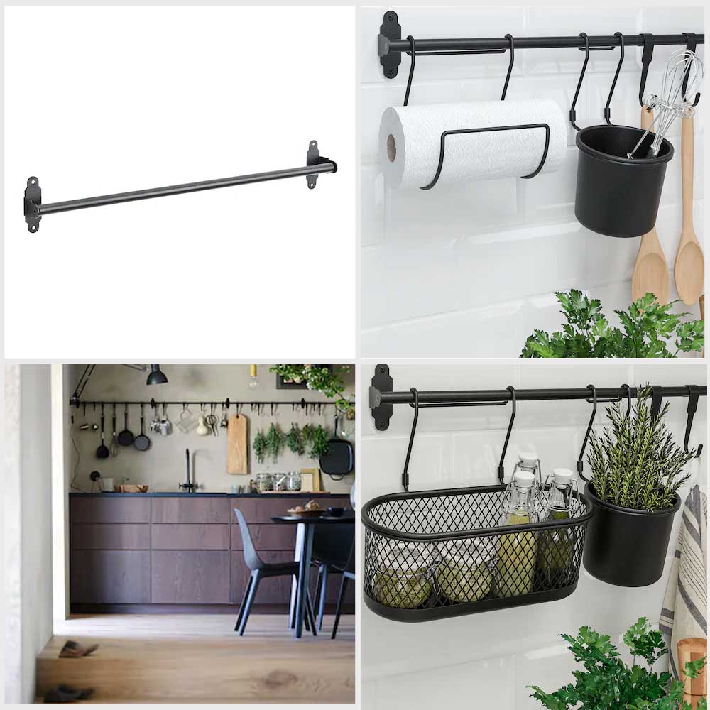 Ikea HULTARP Rail black 60 cm