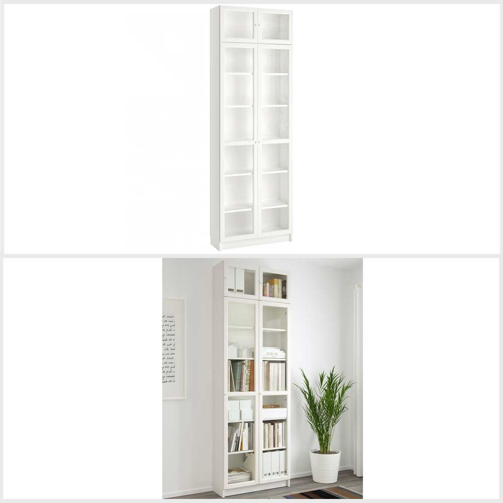 Ikea BILLY - OXBERG Bookcase, white, 80x30x237 cm