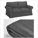 Ikea EKTORP Cover for 2-seat sofa, Hallarp grey (cover)