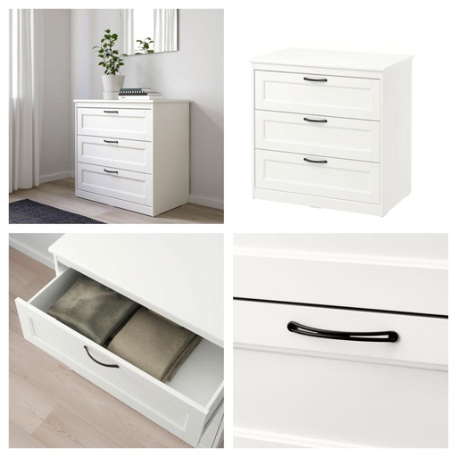 IKEA SONGESAND Chest of 3 Drawers, White82X81 cm