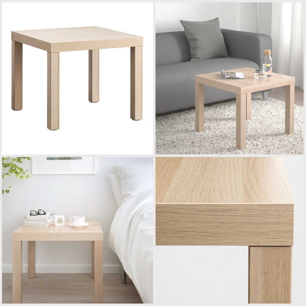 Ikea LACK Side table white stained oak effect 55x55 cm