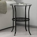 IKEA KLINGSBO Side table, black, clear glass