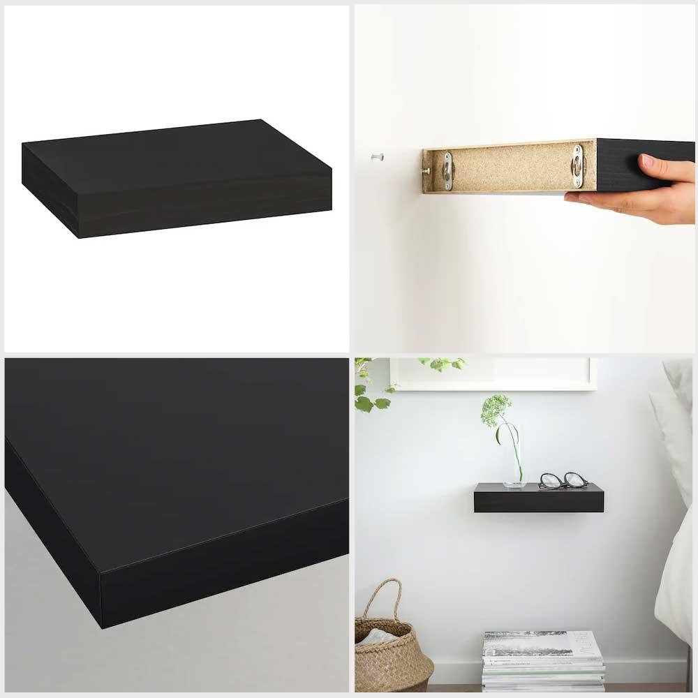 Ikea LACK wall shelf black-brown 30x26 cm