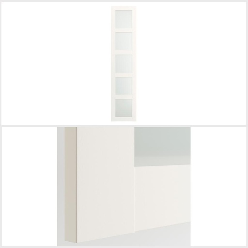 IKEA BERGSBO Door with Hinges, Frosted Glass-White 50X229 cm