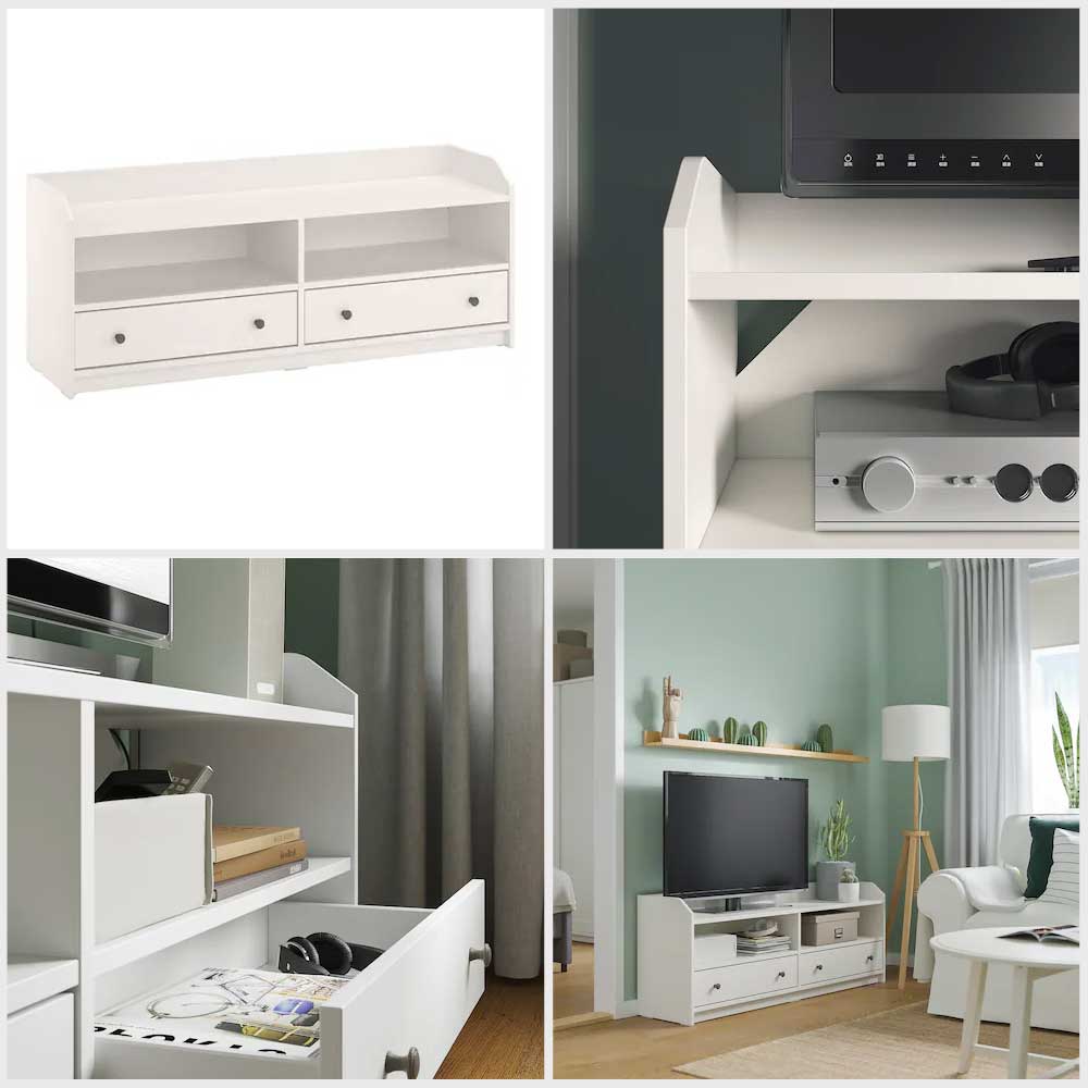 Ikea HAUGA TV bench white 138x36x54 cm