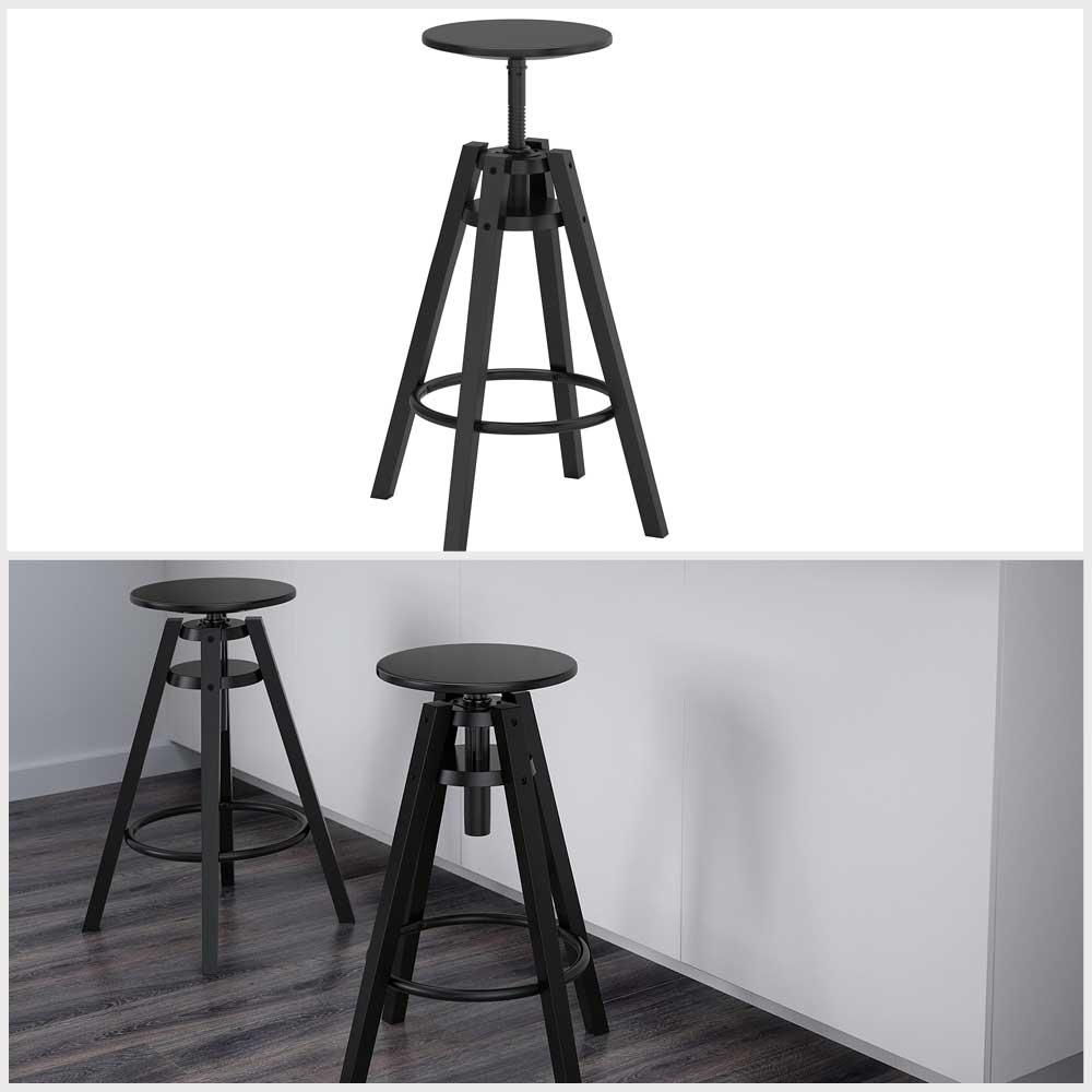 Ikea DALFRED Bar stool, black