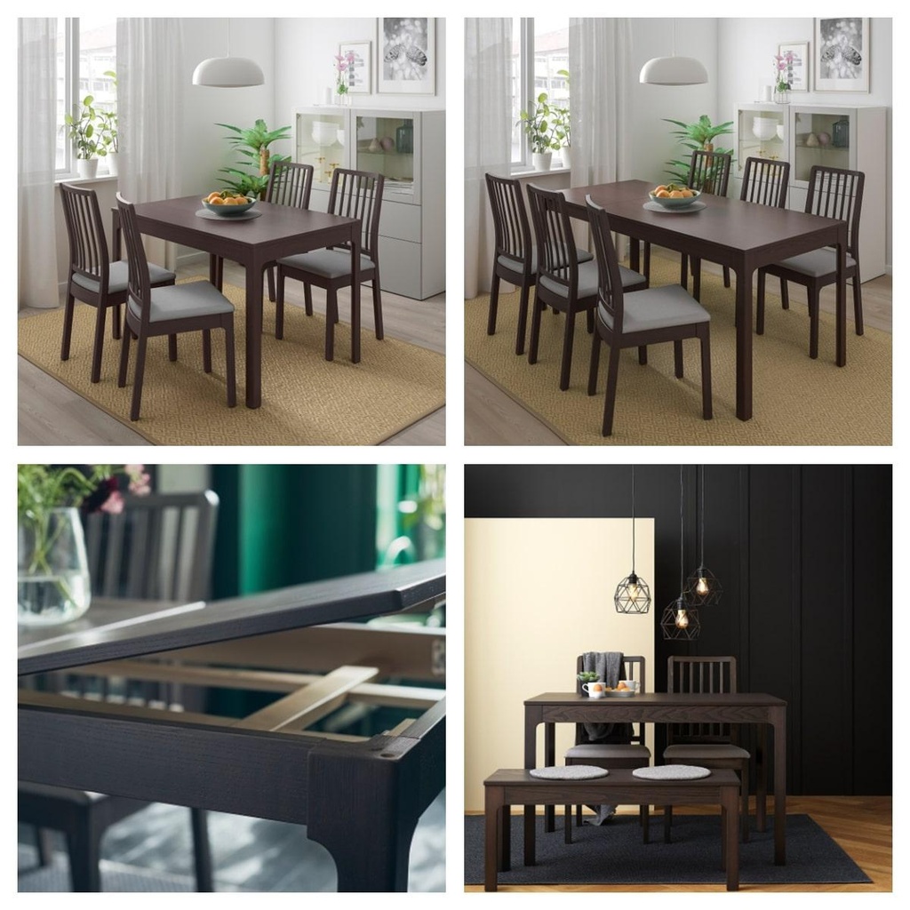 Ikea EKEDALEN extendable table dark brown 120/180x80 cm