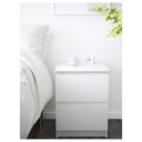 IKEA MALM Bedside Table, Chest of 2, White