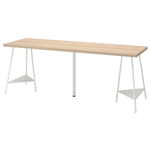 IKEA LAGKAPTEN - TILLSLAG Desk White Stained Oak, White 200X60 cm