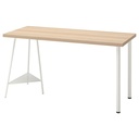 IKEA LAGKAPTEN - TILLSLAG  Desk White Stained Oak Effect, White 140X60 cm