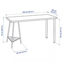 IKEA LAGKAPTEN - TILLSLAG  Desk White Stained Oak Effect, White 140X60 cm