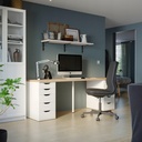 IKEA LAGKAPTEN - ALEX Desk White Stained Oak, White 200X60 cm