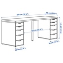 IKEA LAGKAPTEN - ALEX Desk White Stained Oak, White 200X60 cm