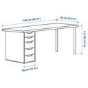 IKEA LAGKAPTEN - ALEX Desk White-White Stained Oak Effect 140X60 cm