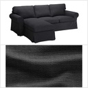 Ikea EKTORP Cover 3-seat sofa w chaise longue, Hillared anthracite